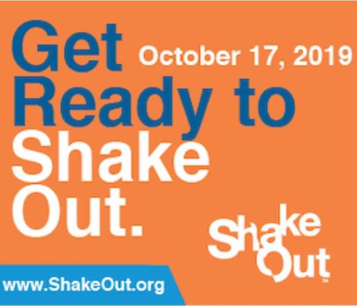 Picture text reads: Get Ready to ShakeOut. October 17th, 2019. www.shakeout.org