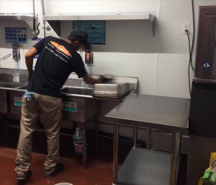 cleaning a commercial kitchen